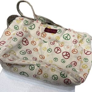 Bungalow 360 Peace Sign purse with matching hat- Red, Green, Yellow